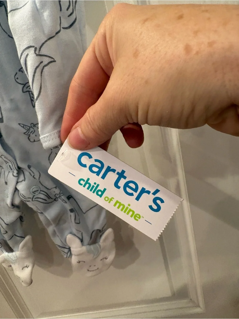 NWT Carter's Mint Green Unicorn-Print Footed One-Piece with NB pack socks TR175